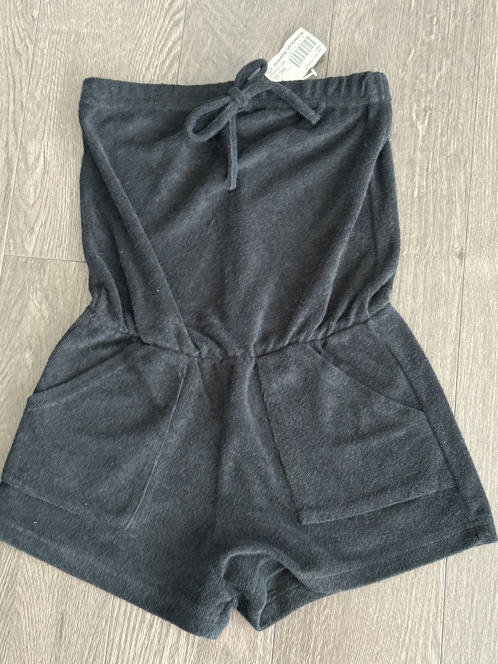 NAT American Apparel black terry cloth romper CS